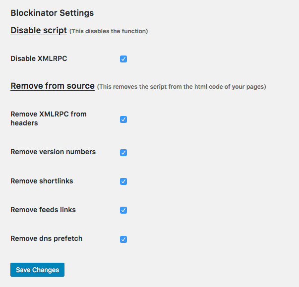 Blockinator Wordpress plugin